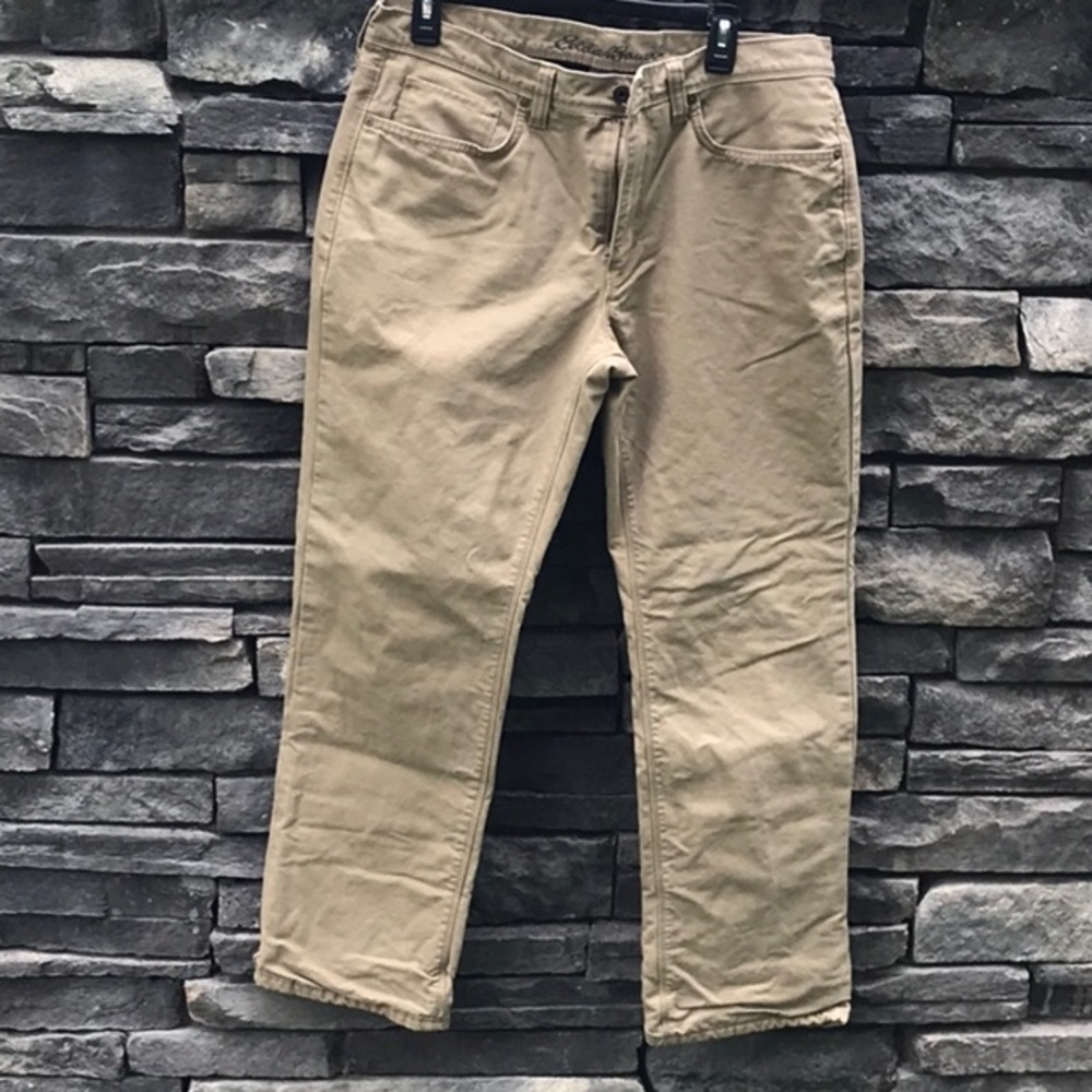 Eddie Bauer Khaki Fleece Lined Jeans
